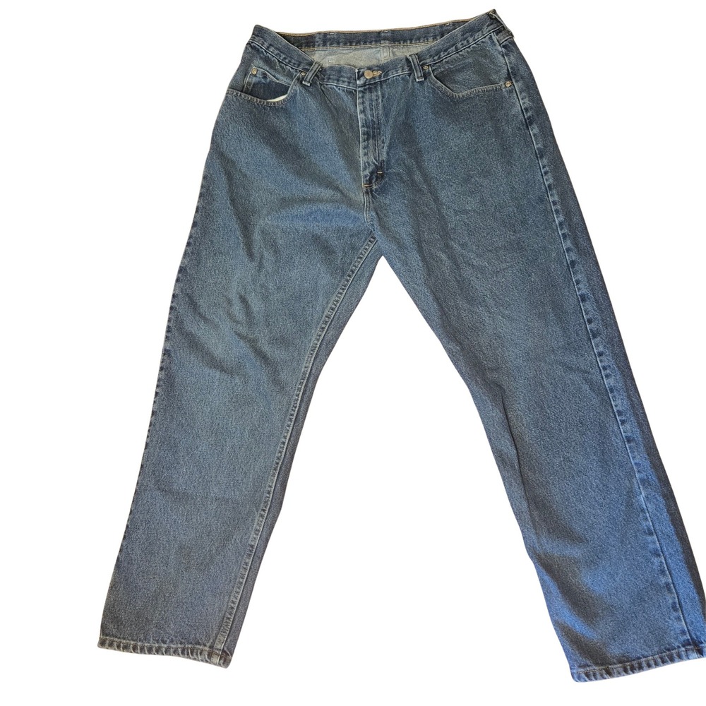 Wrangler Authentic Mens Straight Leg Jeans Medium Wash Blue‎ Denim 40x32 Regular